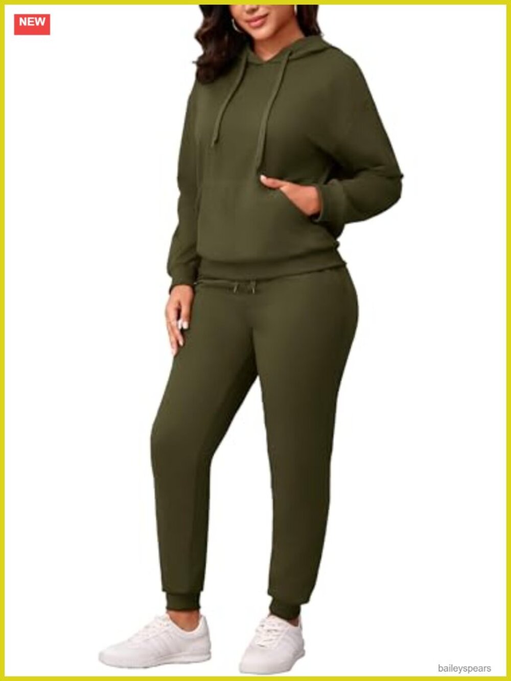 Womens 2 Piece Sweatsuit Set Long Sleeve Hoodie Jogger Pants Polyester Spandex
